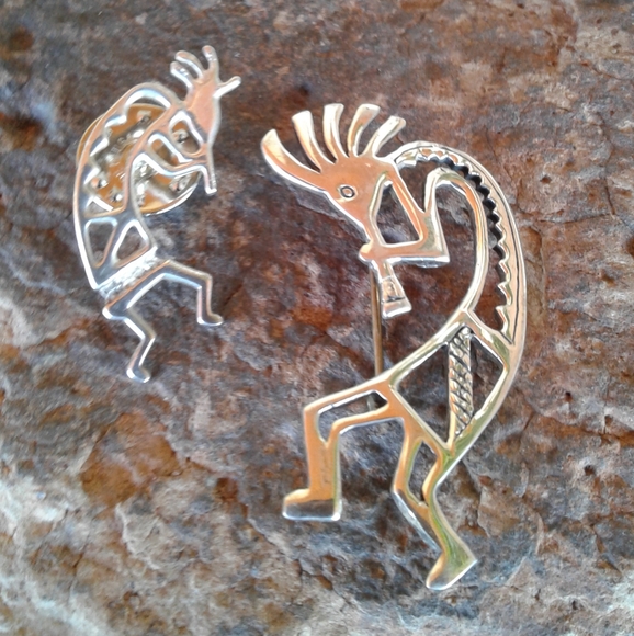 Sterling Silver Kokopelli Set of 2 Pins - Picture 8 of 8